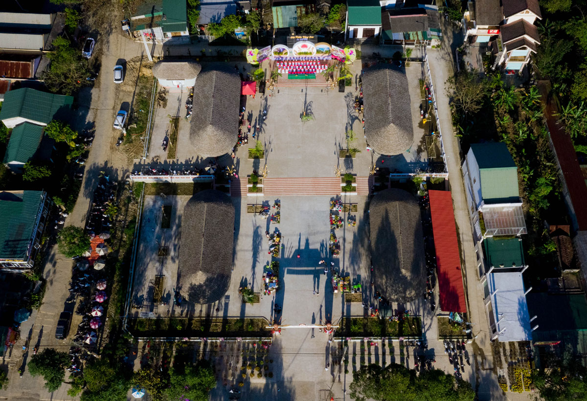 The fair being held with stalls built on both sides and space for cultural and artistic performances