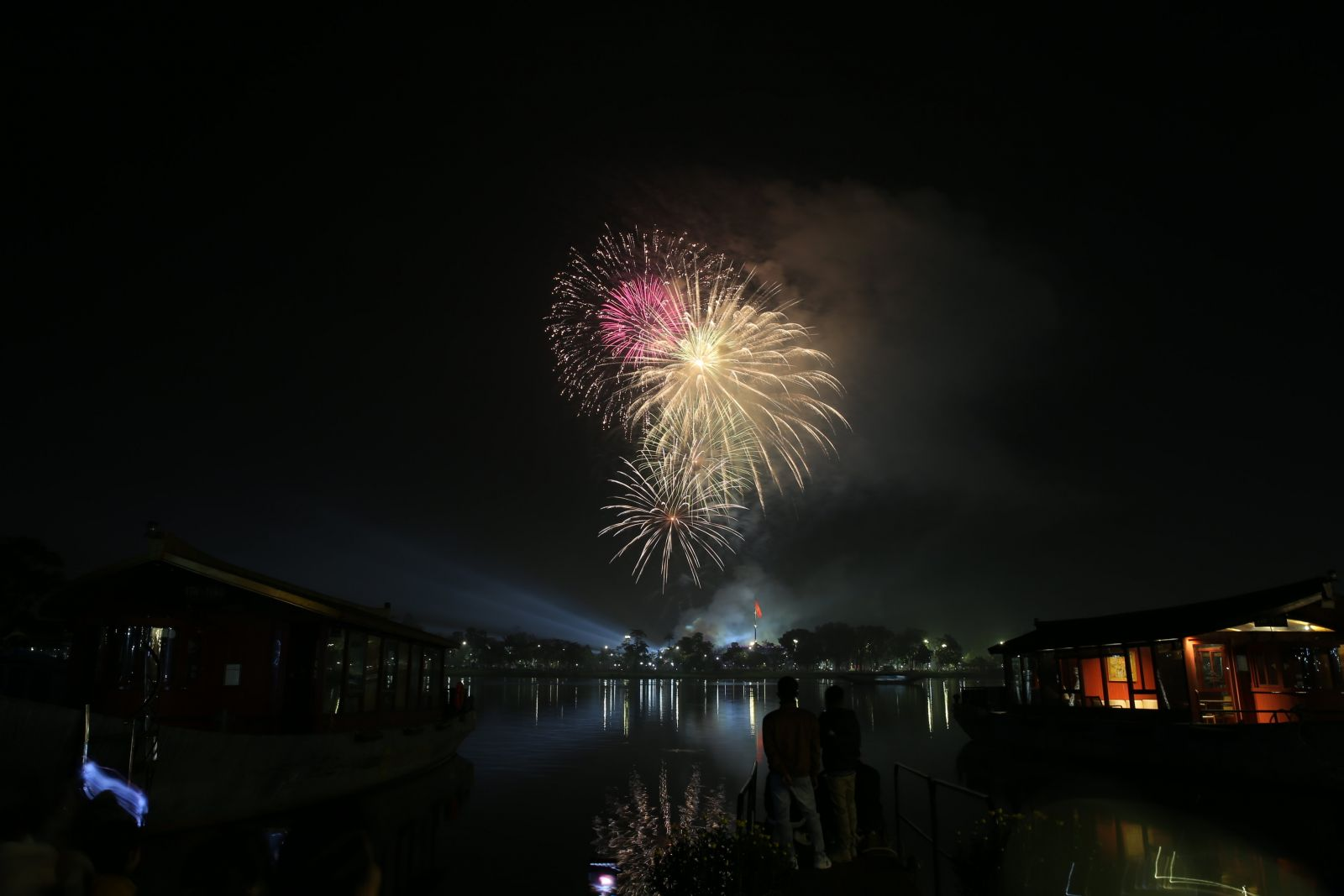 Colorful fireworks display from Ky Dai
