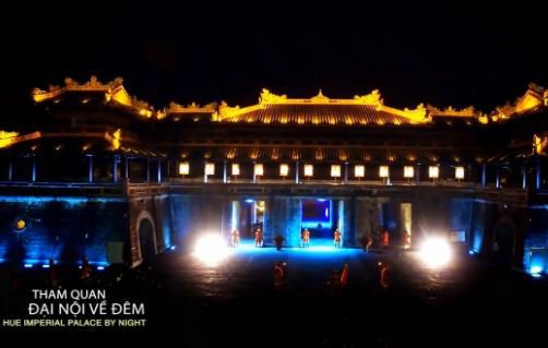 Hue Imperial palace by night