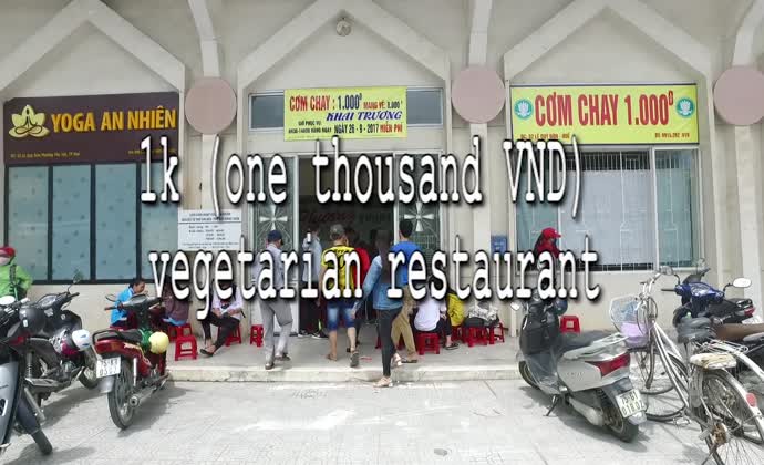 1K (one thousand VND) vegetarian restaurant