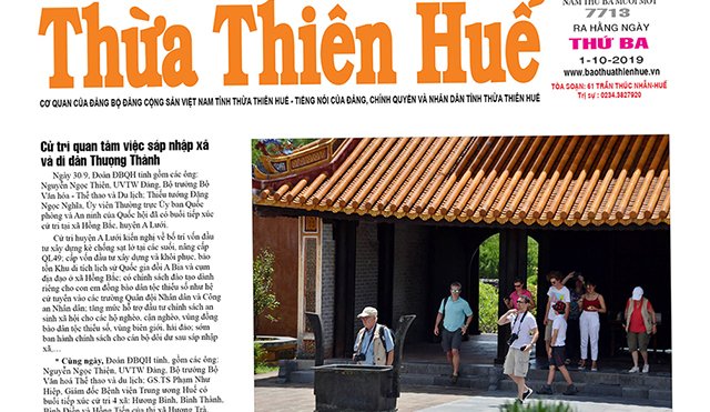 Báo Thừa Thiên Huế số 7713 với nhiều tin, bài thời sự mới nhất trong ngày