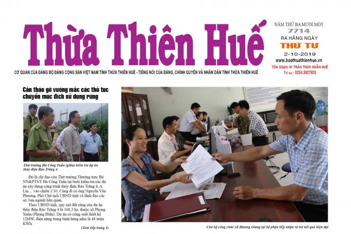 Báo Thừa Thiên Huế số 7714 có nhiều thông tin nổi bật