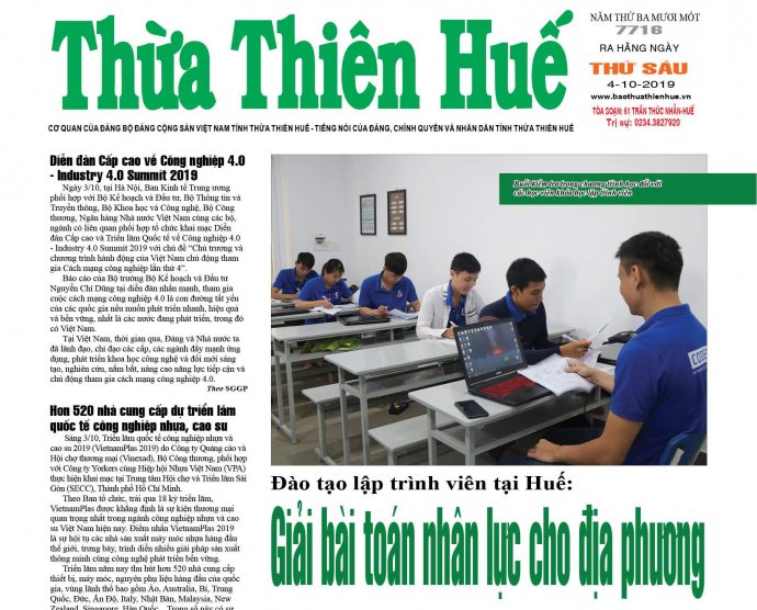 Báo Thừa Thiên Huế số 7716 có nhiều thông tin nổi bật
