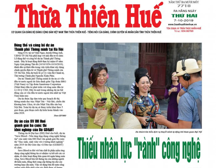 Báo Thừa Thiên Huế số 7718 ra ngày 7/10 có nhiều thông tin hấp dẫn