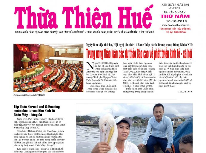 Nhiều thông tin hấp dẫn trên Báo Thừa Thiên Huế số 7721
