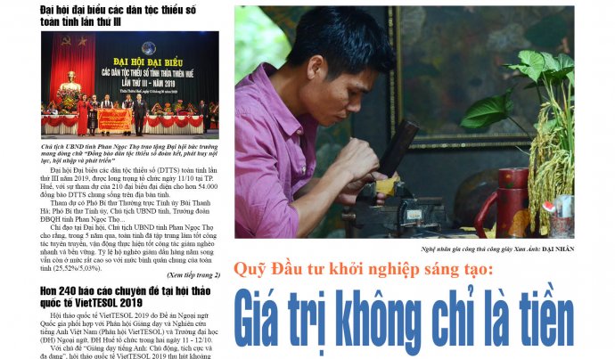 Nhiều thông tin trên Báo Thừa Thiên Huế số 7723 ra ngày 12/10/2019