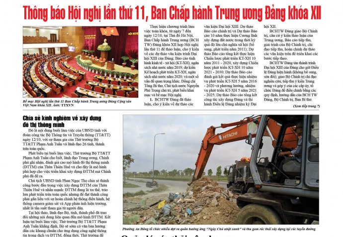 Báo Thừa Thiên Huế số 7724 ra ngày 14-10 có nhiều thông tin đáng đọc