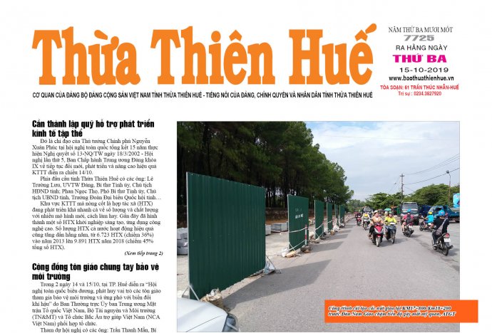 Tin tức thời sự mới nhất trong ngày sẽ có trên Thừa Thiên Huế số 7725