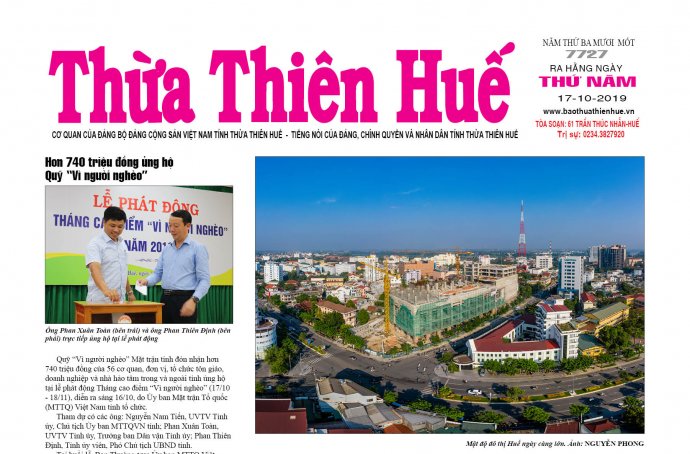 Nhiều thông tin thời sự trên Báo Thừa Thiên Huế số 7727