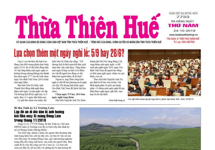 Nhiều thông tin đặc sắc trên Báo Thừa Thiên Huế số 7733