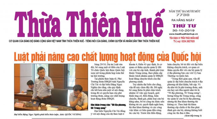 Báo Thừa Thiên Huế số 7738 có nhiều tin bài nổi bật