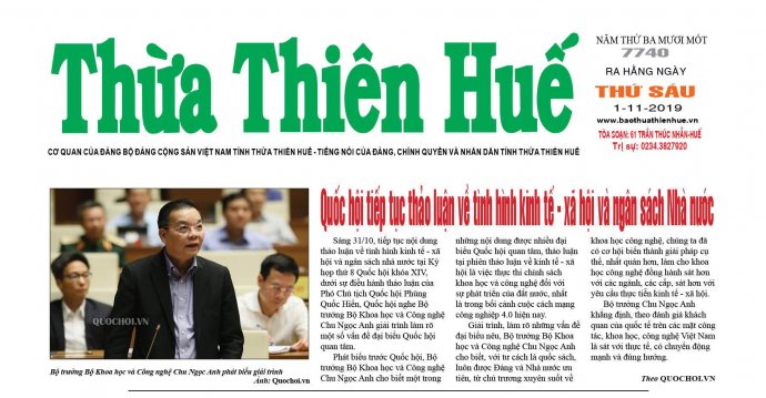 Báo Thừa Thiên Huế số 7740 có nhiều tin bài thời sự