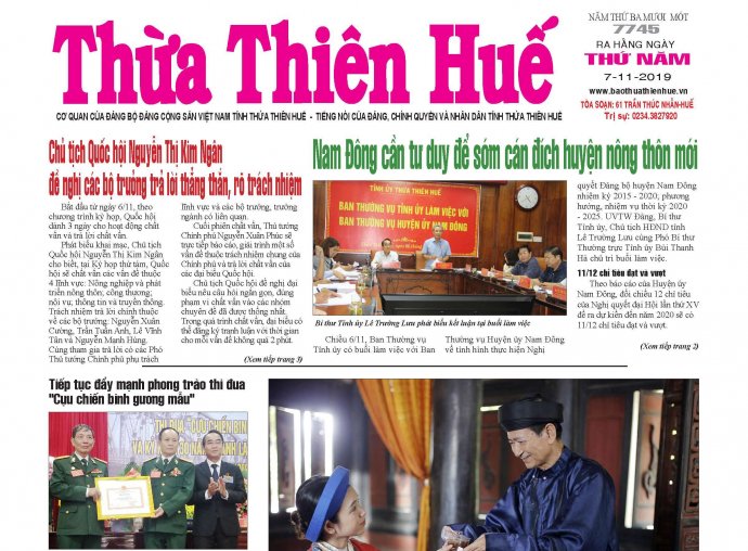Nhiều thông tin mới trên Báo Thừa Thiên Huế số 7745