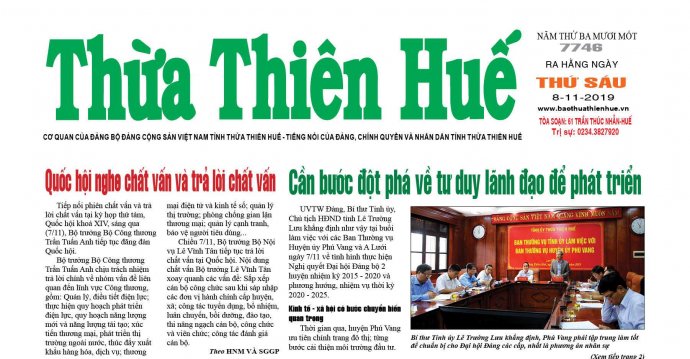 Báo Thừa thiên Huế số 7746 có nhiều tin bài nổi bật