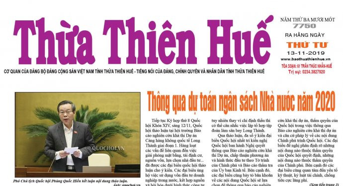 Báo Thừa thiên Huế số 7750 có nhiều tin bài đáng chú ý.