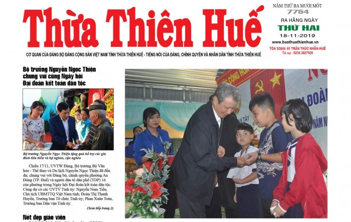 Báo Thừa Thiên Huế phát hành ngày 18/11 có nhiều thông tin đáng đọc
