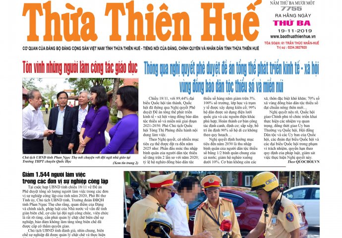 Nhiều tin tức thời sự trên Báo Thừa Thiên Huế số 7755