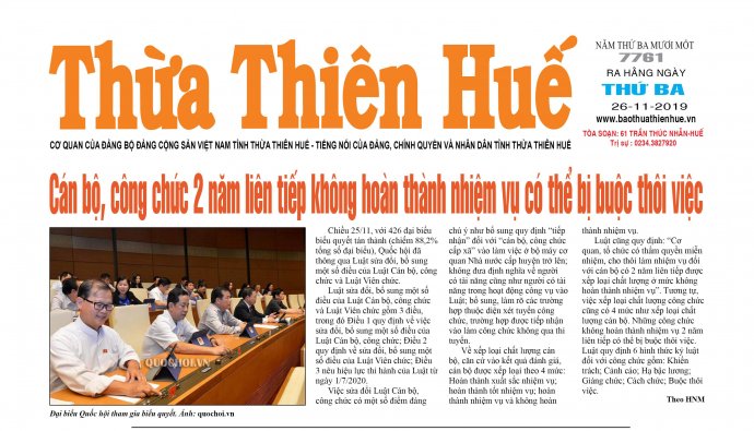 Thông tin thời sự mới nhất sẽ có trên Báo Thừa Thiên Huế số 7761