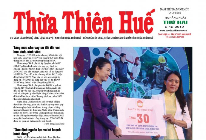 Đón đọc Báo Thừa Thiên Huế ngày 2/12