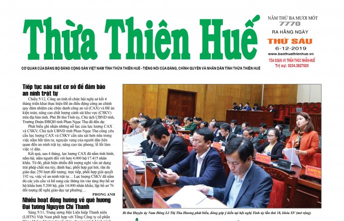 Nhiều thông tin mới trên Báo Thừa Thiên Huế số 7770