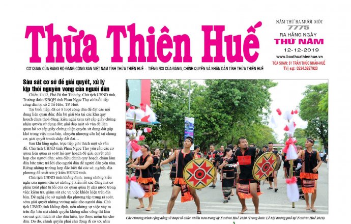 Mời đọc Báo Thừa Thiên Huế ngày 12/12