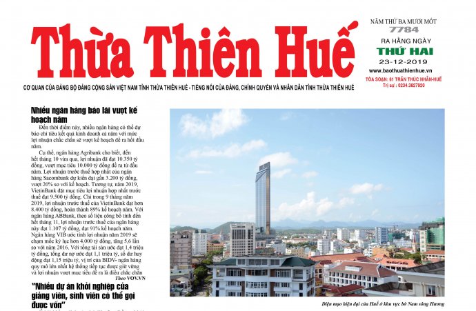Đón đọc Báo Thừa Thiên Huế ngày 23/12
