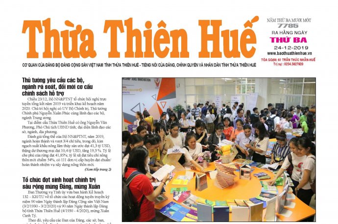 Thông tin nổi bật trên Báo Thừa Thiên Huế số 7785, phát hành ngày 24/12