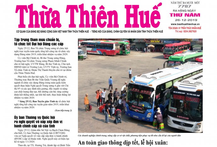 Nhiều thông tin trên Báo Thừa Thiên Huế số 7787