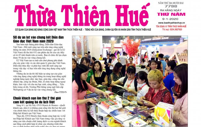 Nhiều thông tin trên Báo Thừa Thiên Huế số 7798