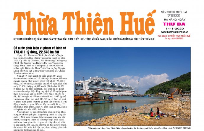 Nhiều tin tức thời sự sẽ có trên Báo Thừa Thiên Huế số 7802