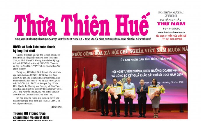 Nhiều thông tin trên Báo Thừa Thiên Huế số 7804