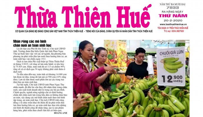 Đón đọc Báo Thừa Thiên Huế số 7833