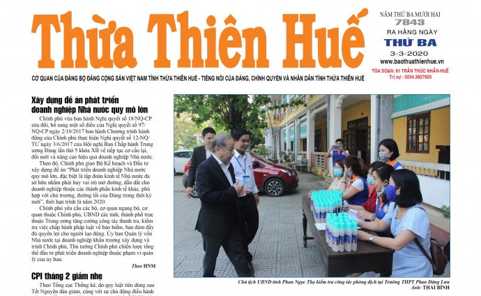 Báo Thừa Thiên Huế số 7843 với nhiều thông tin thú vị