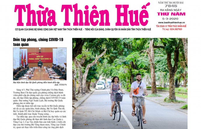 Đón đọc Báo Thừa Thiên Huế ngày 5/3