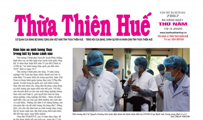 Đón đọc Báo Thừa Thiên Huế ngày 19/3