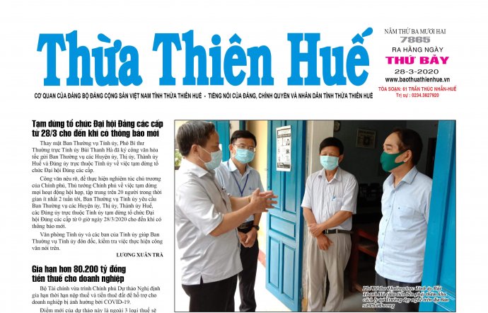 Thông tin nổi bật trên Báo Thừa Thiên Huế phát hành ngày 28/3