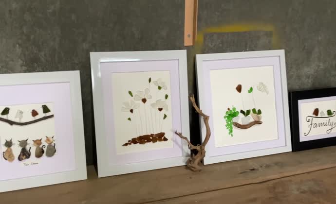 Unique are the recycled glass paintings