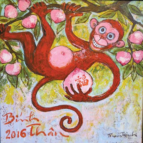 Tết Thân xem tranh khỉ
