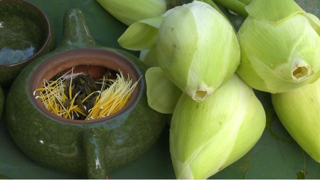 Công phu làm trà sen Tịnh