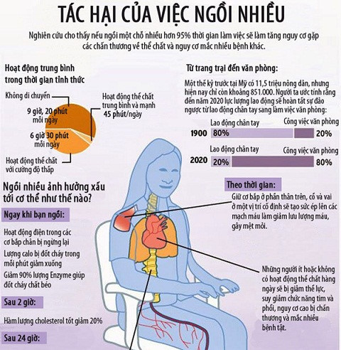 Dân văn phòng có thể chết sớm vì ngồi lâu