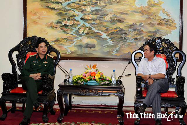 Thường trực Tỉnh ủy tiếp, làm việc với đoàn công tác của Bộ Quốc phòng