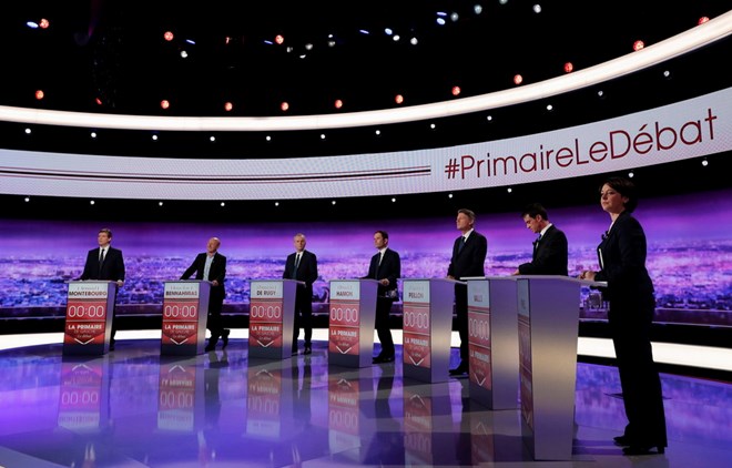 Bầu Tổng thống Pháp Các ứng cử viên cánh tả tranh luận trực tiếp