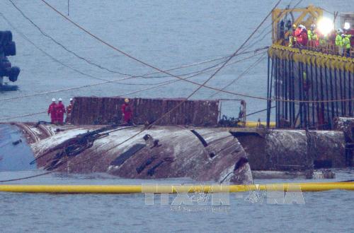Hàn Quốc bắt đầu lai dắt phà chìm Sewol