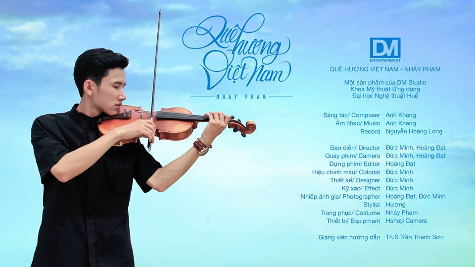 Young people make video promoting the beauty of Hue in background violin music