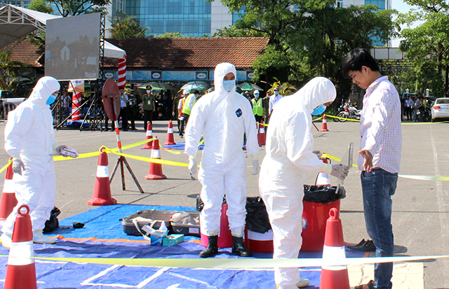 Drill for coping with radiation and nuclear breakdowns