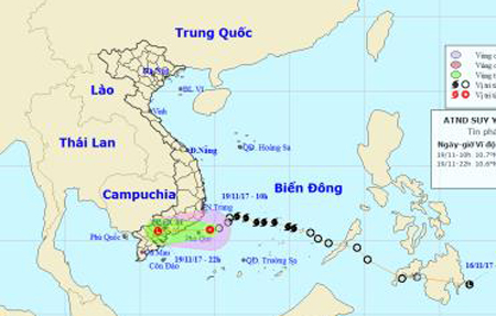 Hoàn lưu áp thấp nhiệt đới gây mưa to từ Quảng Nam đến Bình Thuận