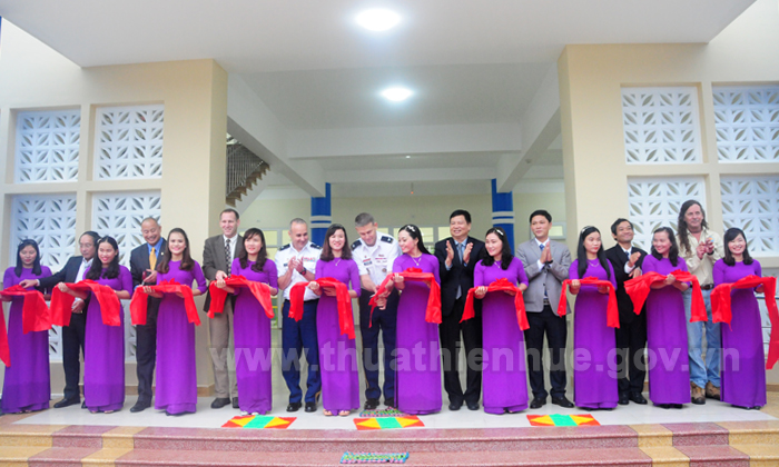 Handing over the nursery school sponsored by the U S Pacific Command