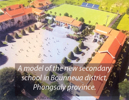 Việt Nam hỗ trợ Lào xây dựng trường trung học Bounneua