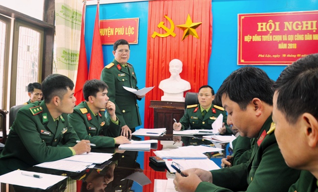 Năm 2018 huyện Phú Lộc sẽ có 165 thanh niên lên đường nhập ngũ