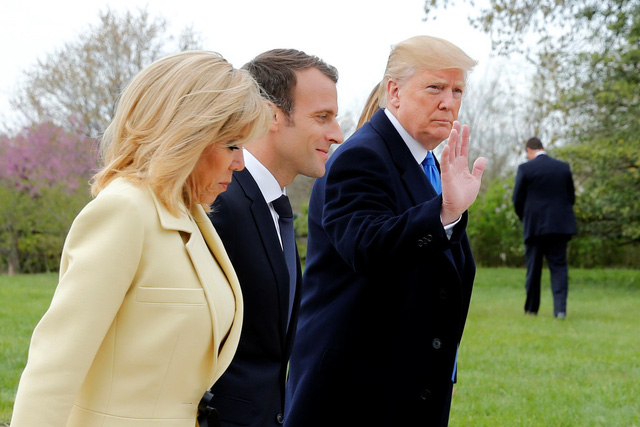 Ông Trump trải thảm đỏ đón Tổng thống Pháp